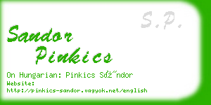 sandor pinkics business card
